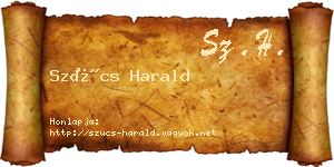 Szűcs Harald névjegykártya