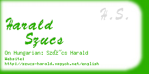 harald szucs business card